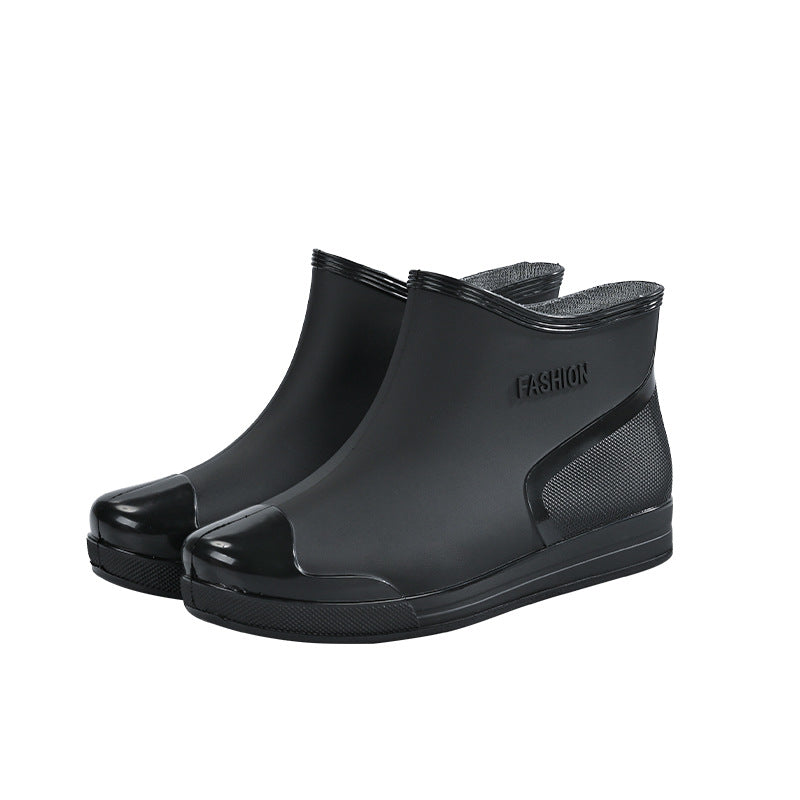 Cross-border hot-selling rain shoes women's short tube outer wear water shoes warm non-slip rain boots waterproof rubber
