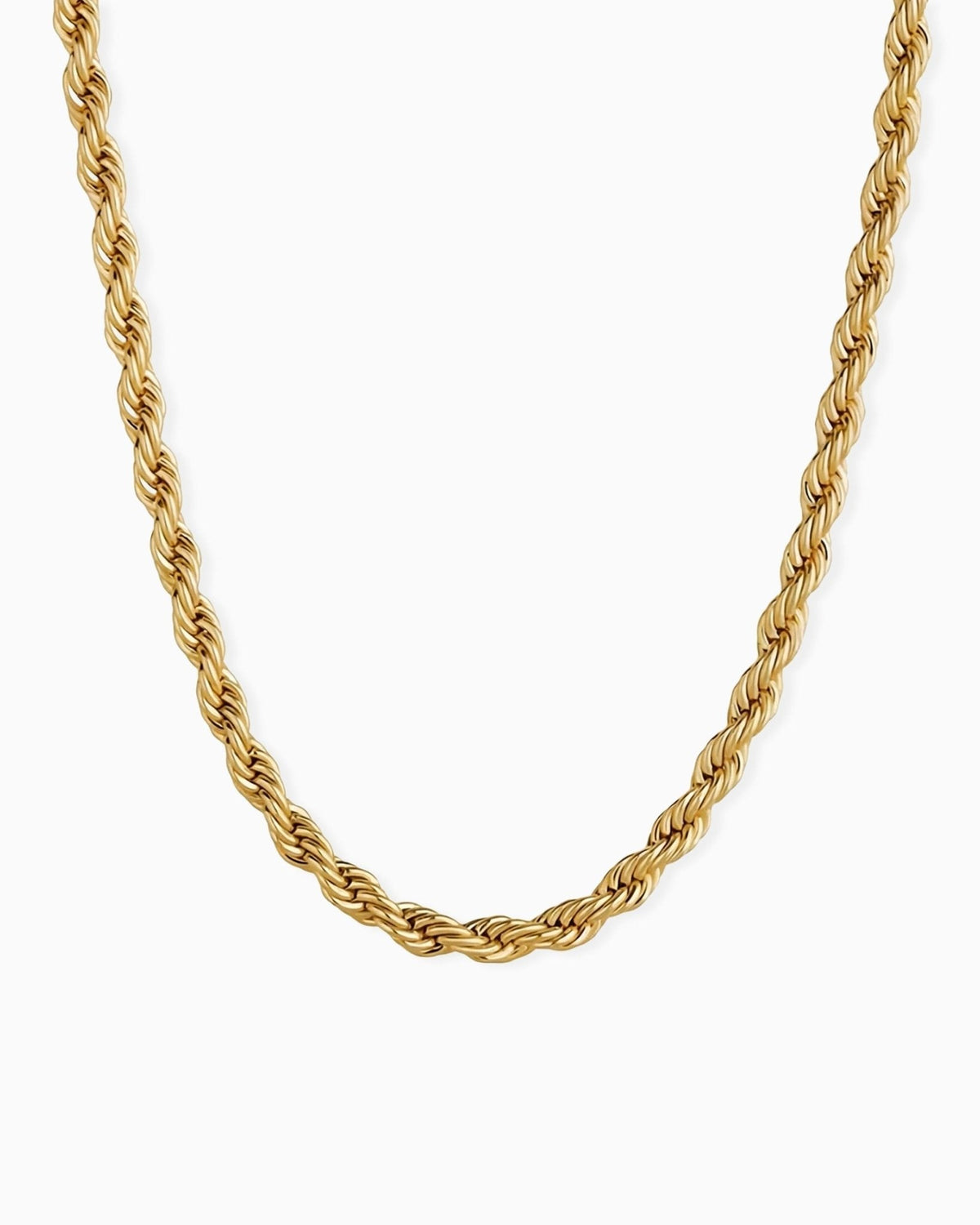 Gold Clean Rope Chain 3 mm on a white background