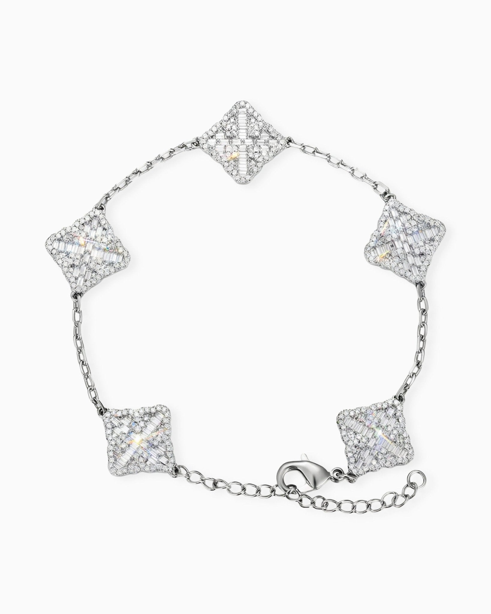 ICED CLOVER BRACELET. - 925