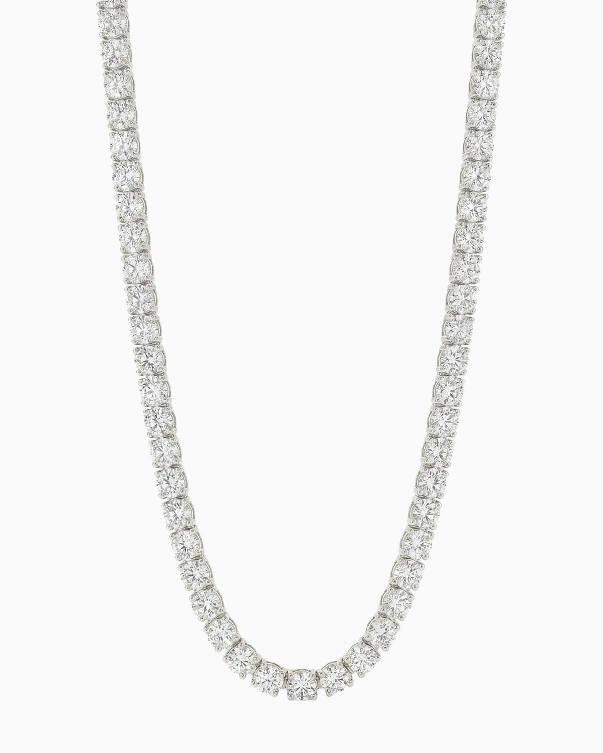 Silver Iced Tennis Chain 3 mm on a white background