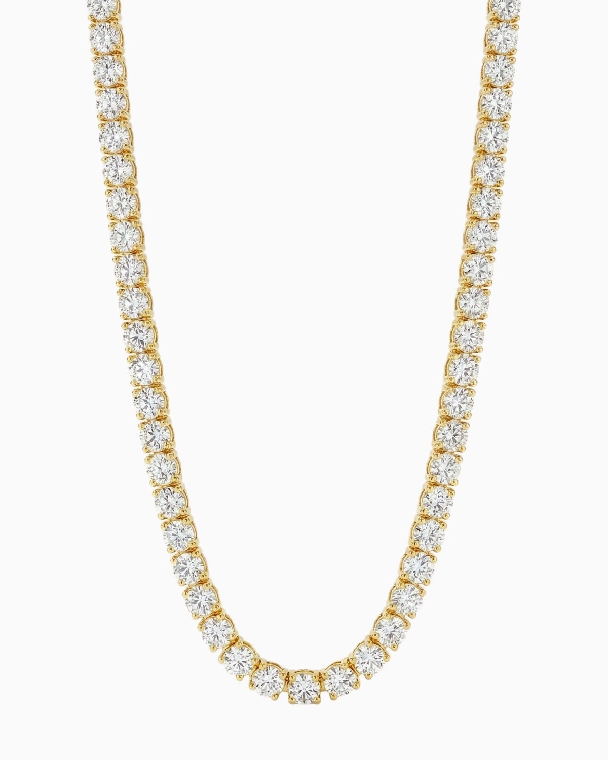 Gold Iced Tennis Chain 4 mm on a white background