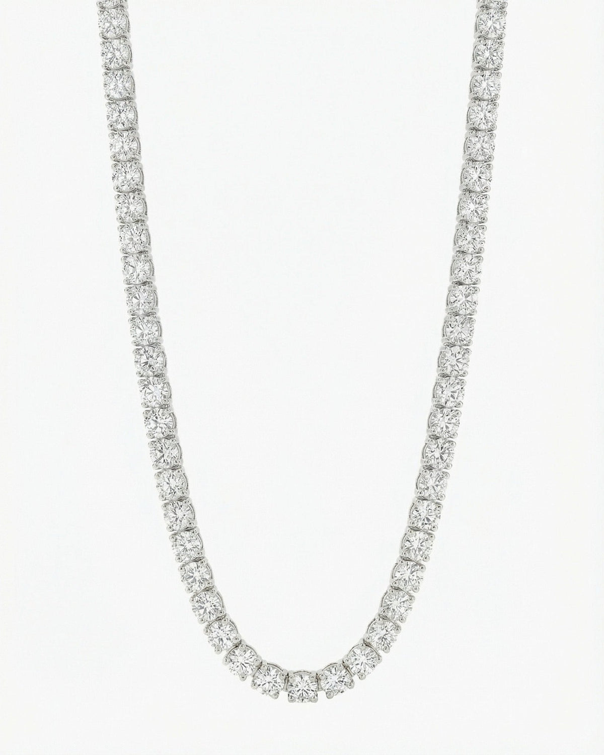 Silver Iced Tennis Chain 4 mm on a white background