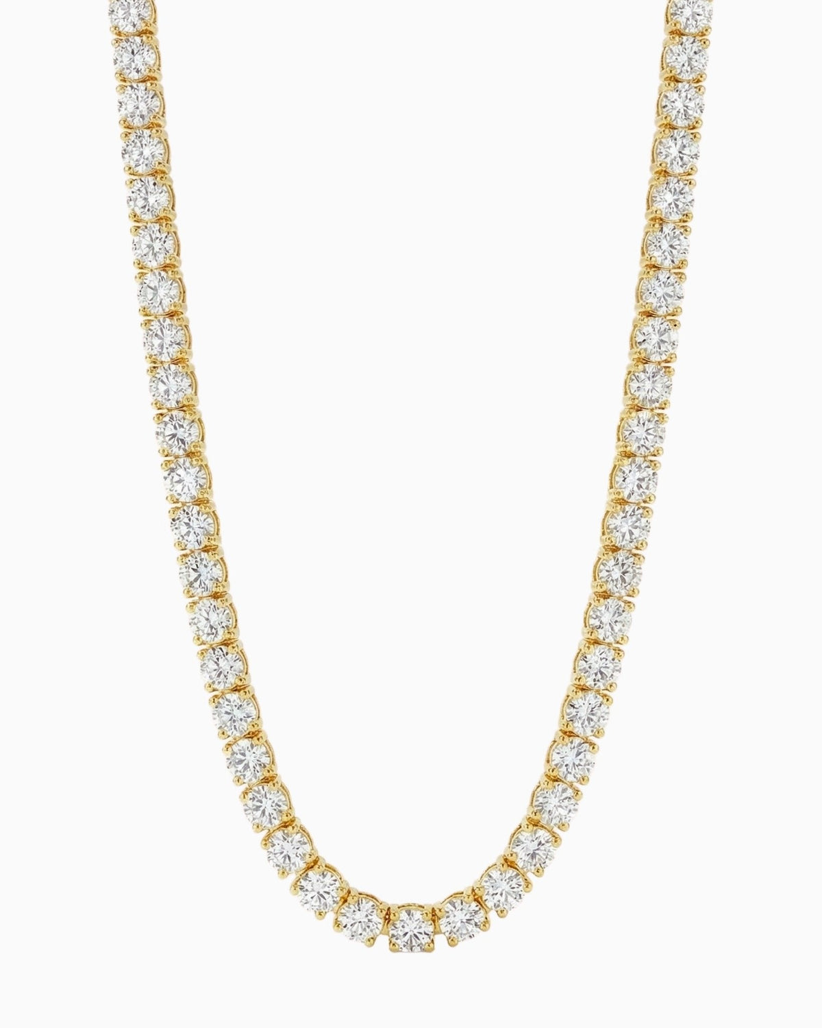 Gold Iced Tennis Chain 5 mm on a white background