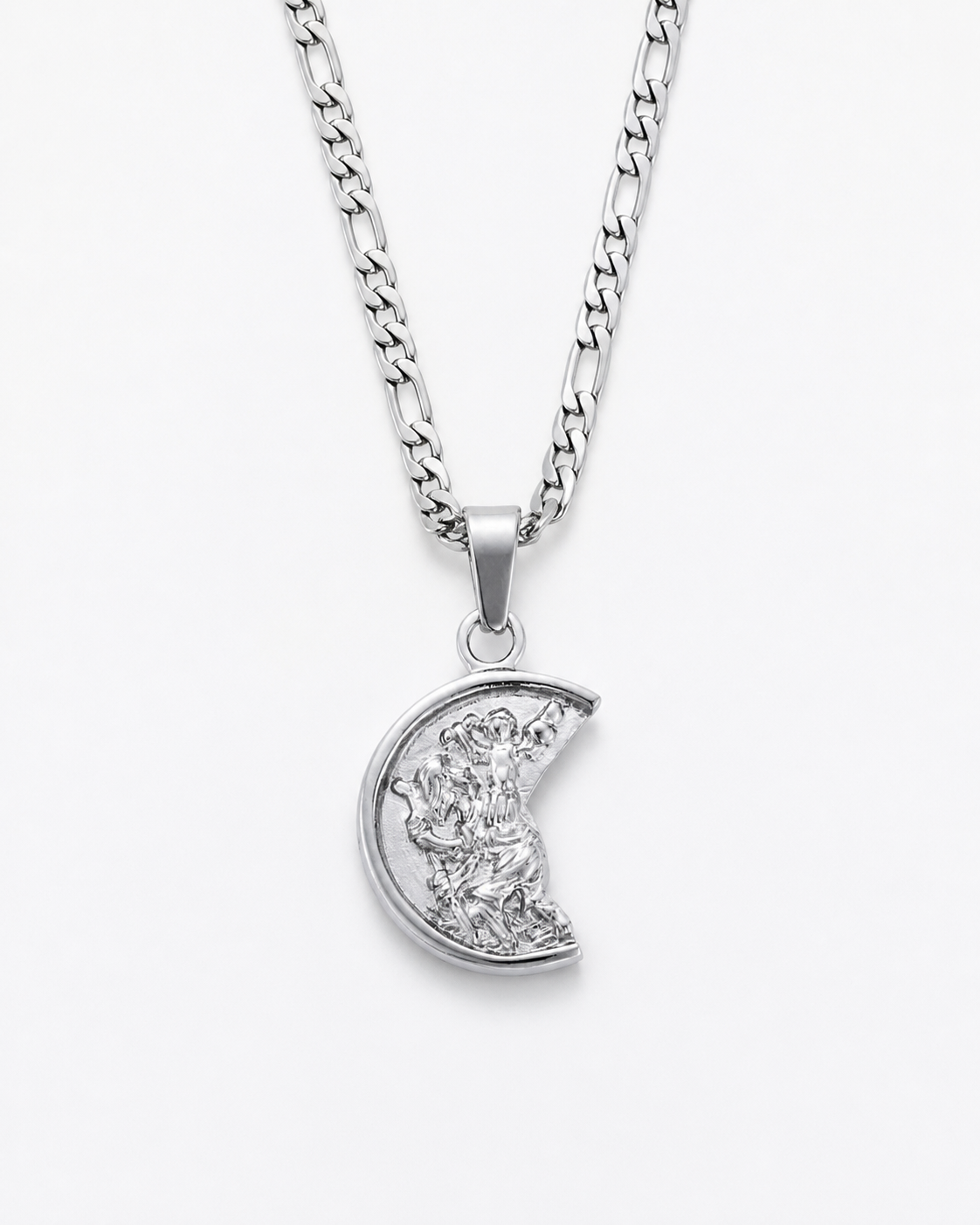 Silver St. Christopher Pendant on a near-white background