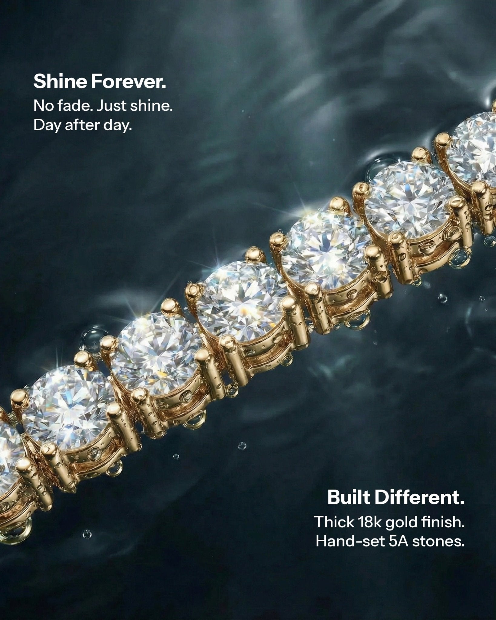 TENNISBOY BRACELET. - 5MM GOLD
