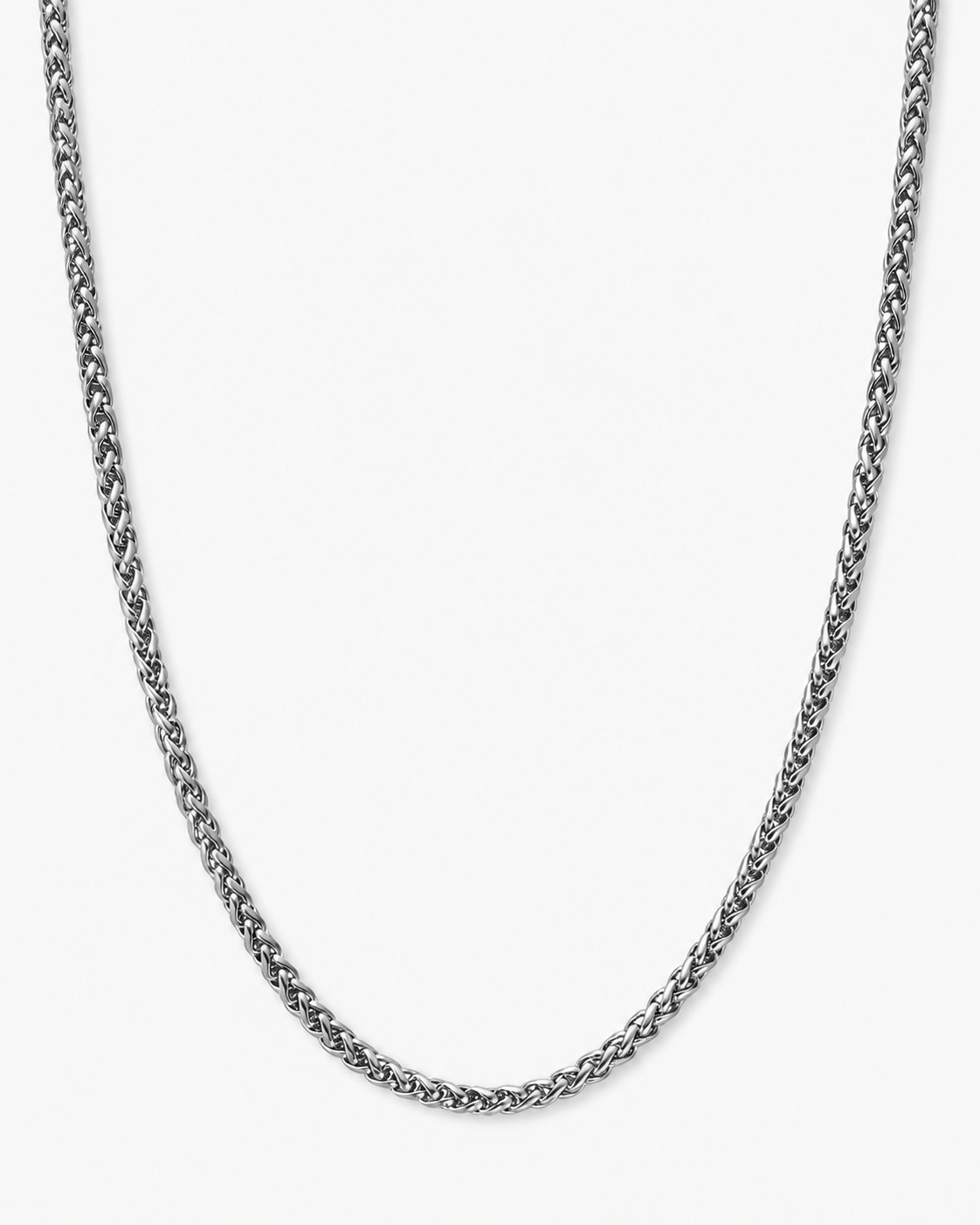 Silver Wheat Chain 3 mm on a near-white background