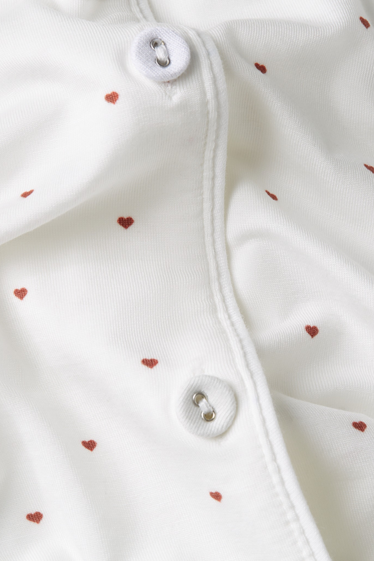 Heart Print Pajama Set in white hearts