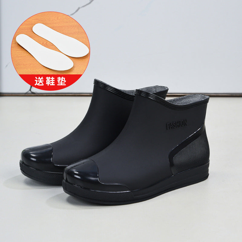 Cross-border hot-selling rain shoes women's short tube outer wear water shoes warm non-slip rain boots waterproof rubber