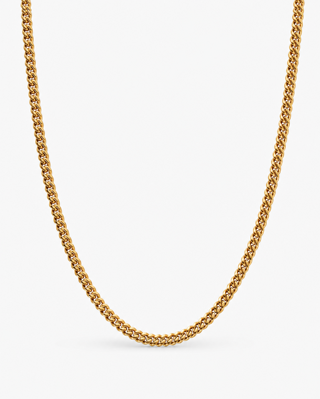 Gold Cuban Chain 4 mm on a near-white background