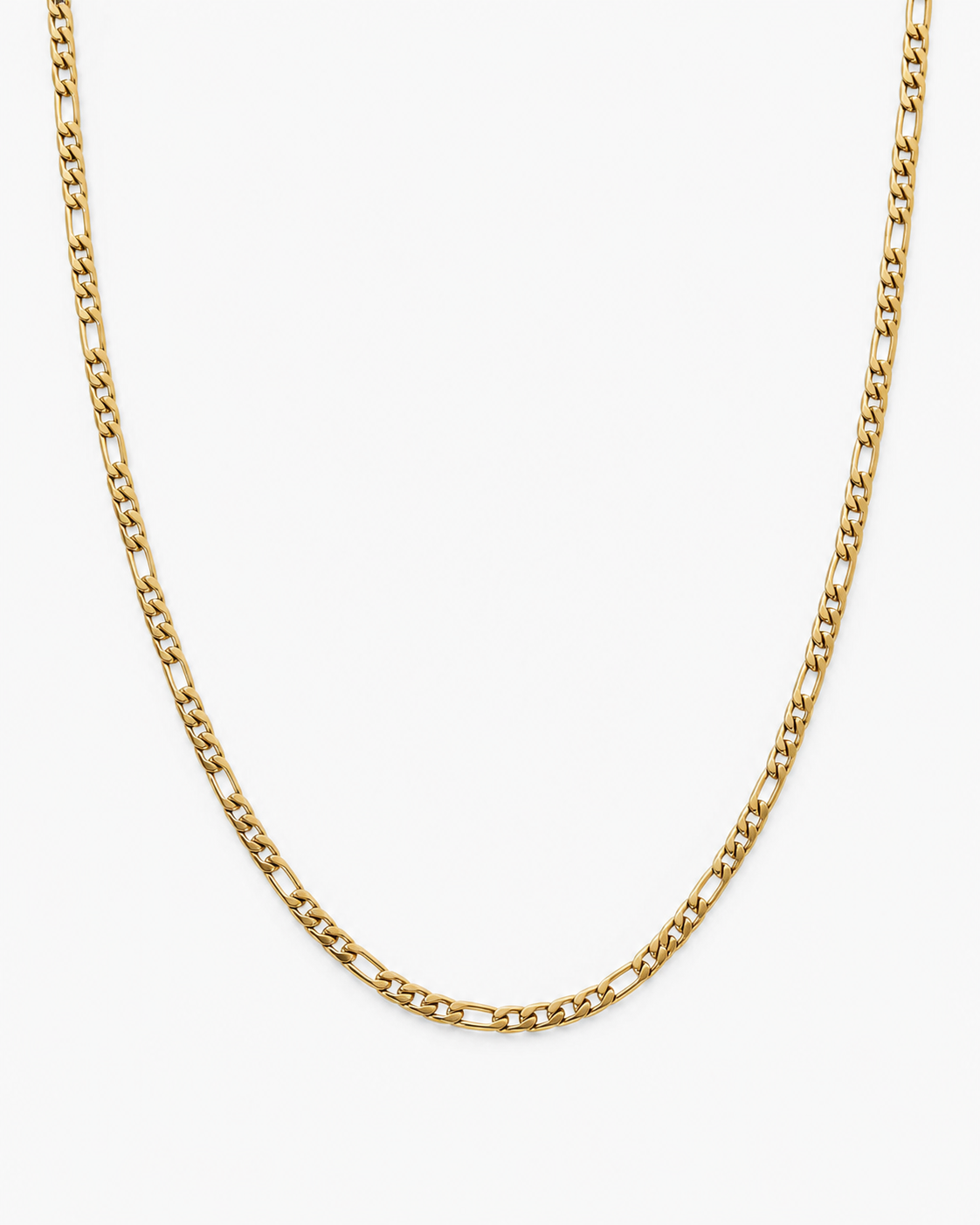Gold Figaro Chain 3 mm on a near-white background