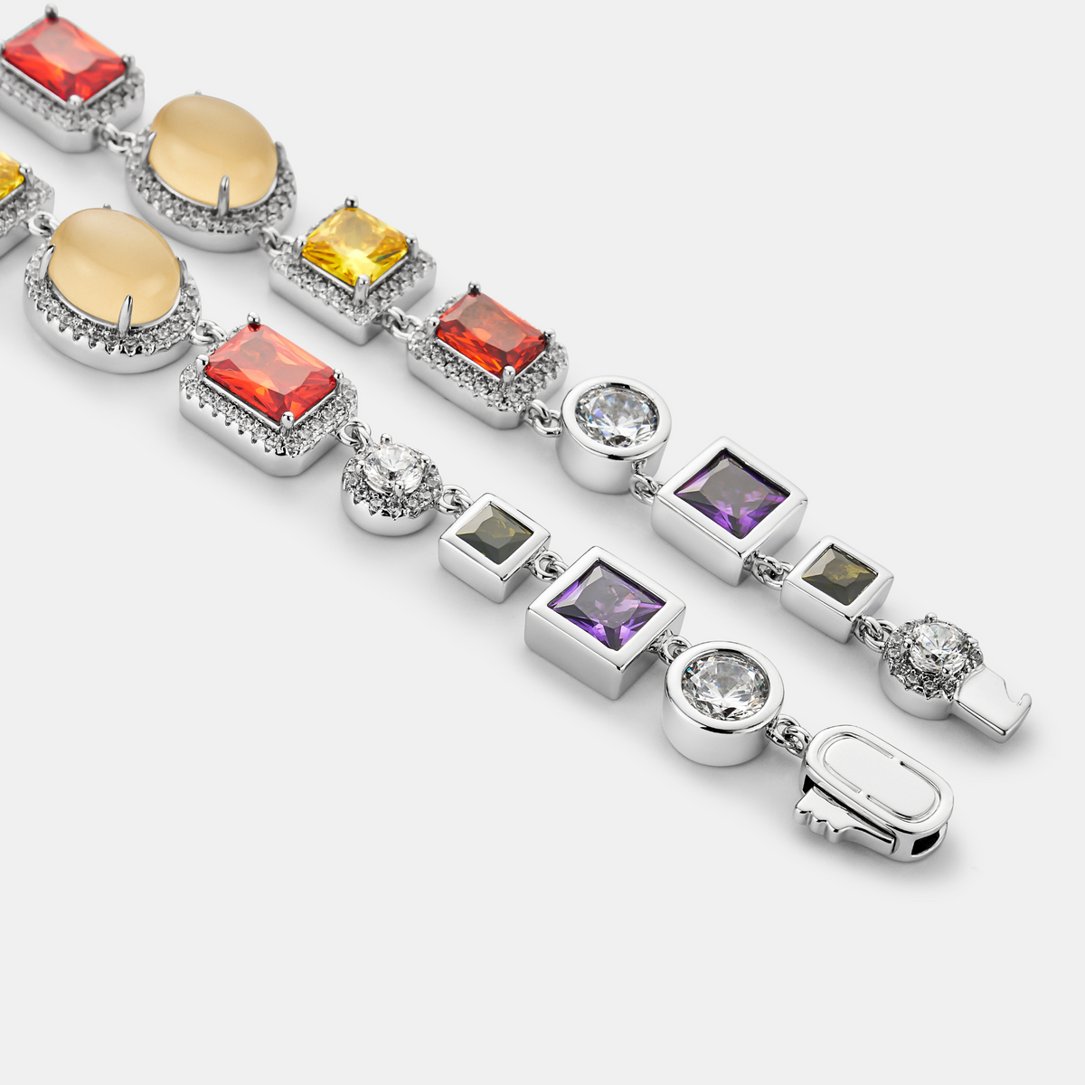 Gemstone Necklace (Silver)