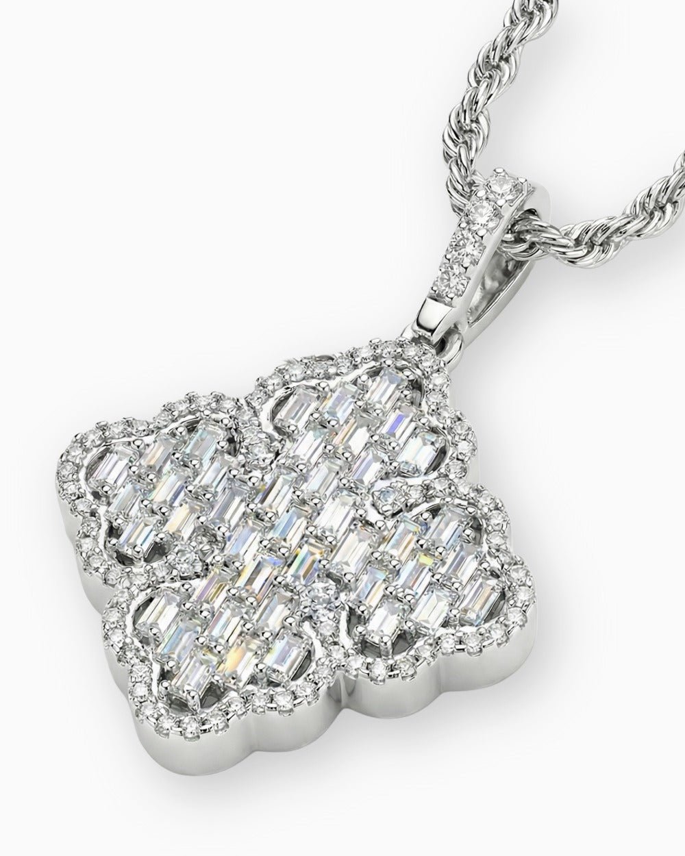 ICED CLOVER PENDANT. - 925
