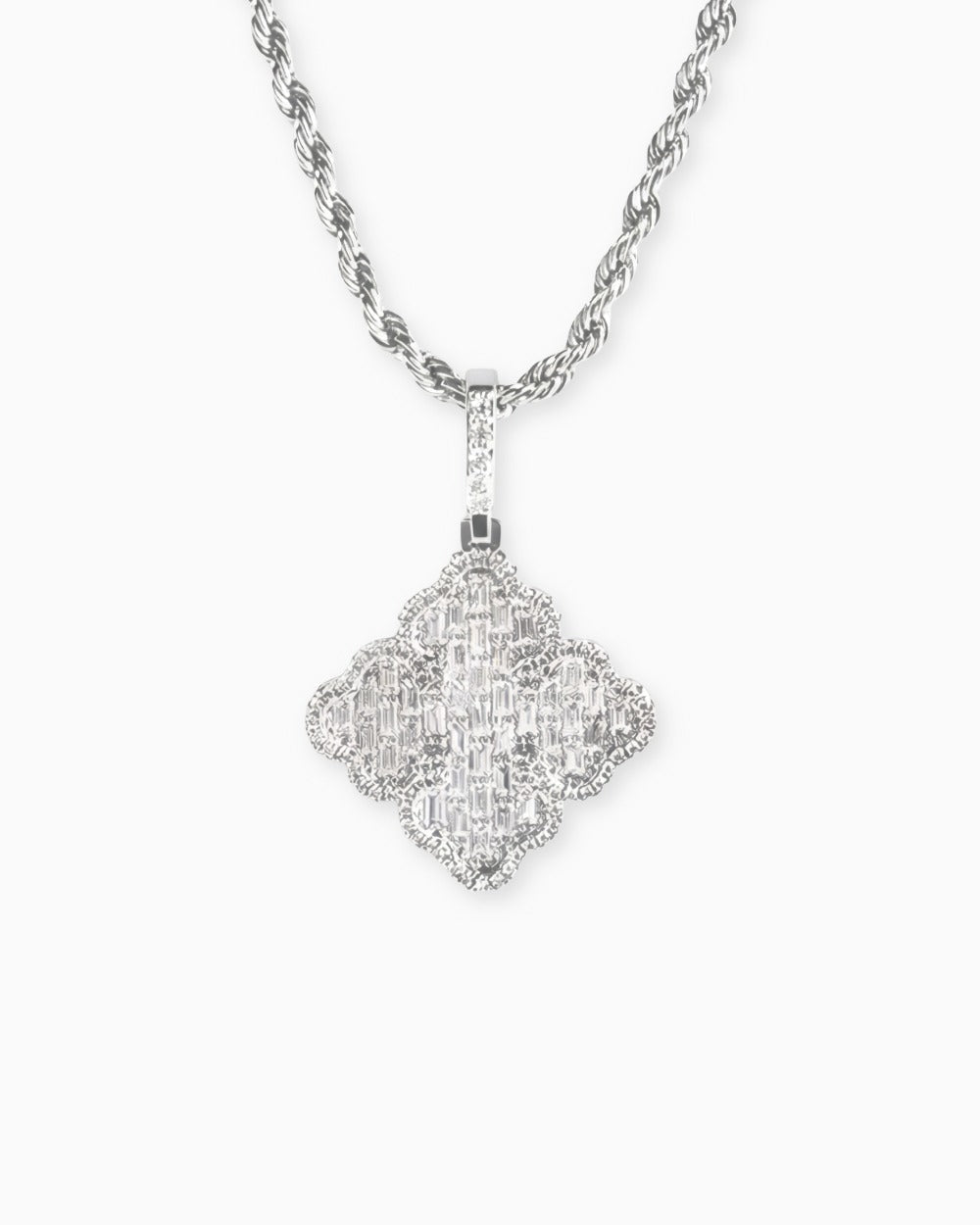 ICED CLOVER PENDANT. - 925