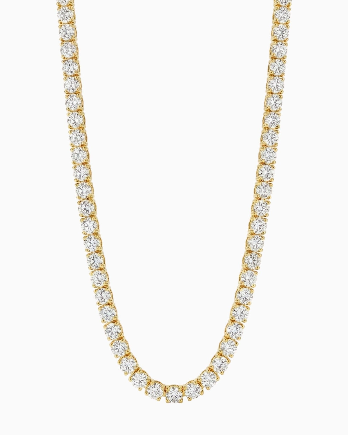 Gold Iced Tennis Chain 3 mm on a white background
