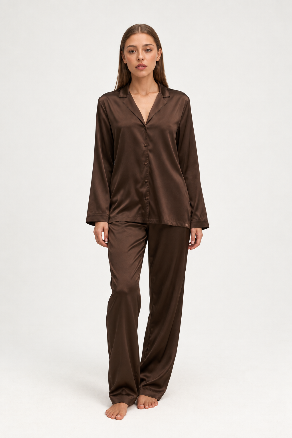 Long Pajama Set in brown